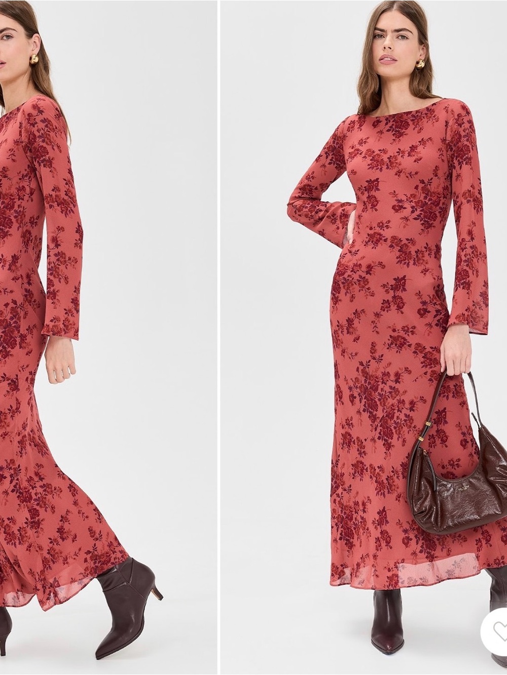 Reformation estra Floral Long-Sleeve Maxi Dress